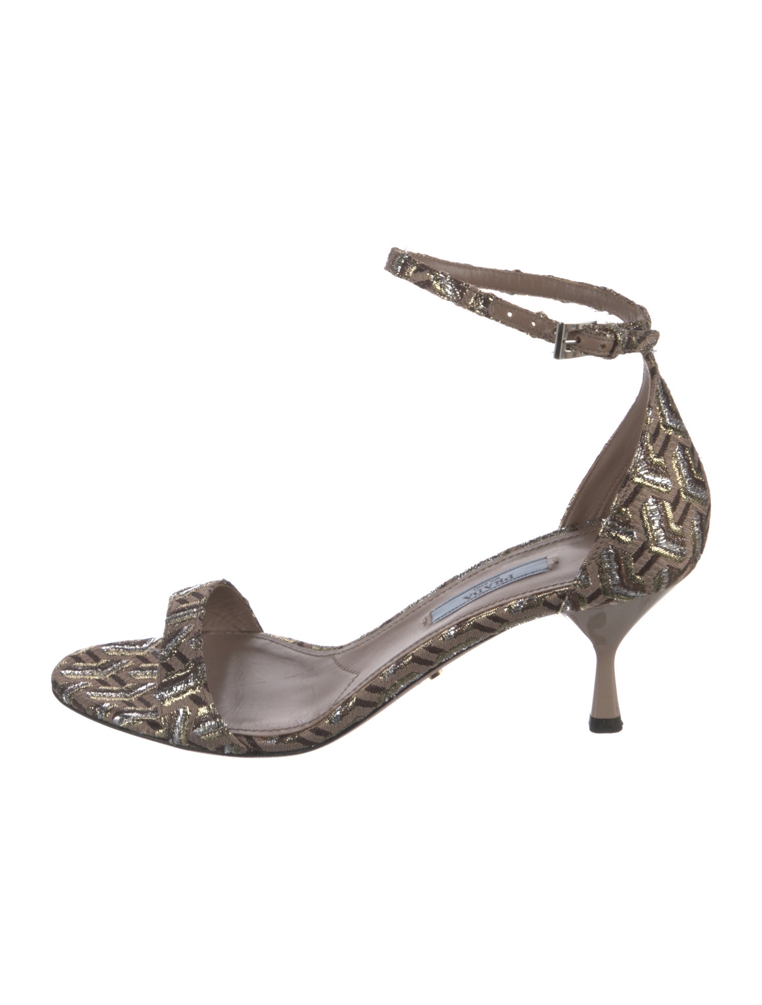 Prada Printed Glitter Accents Sandals